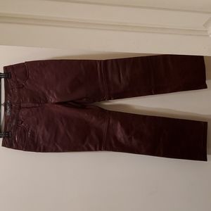 Reddish brown genuine leather pants size 6